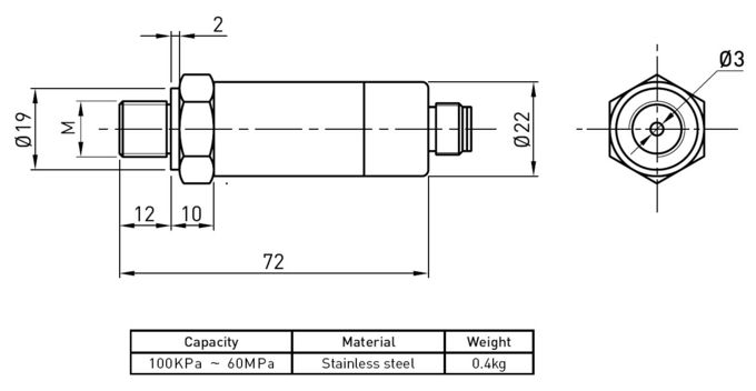 Micro sensor 0-10v da pressão hidráulica de calibre de tensão para o compressor de ar